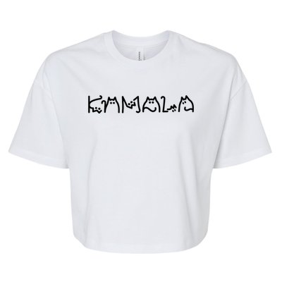 Kamala Cat Lettering Gift Bella+Canvas Jersey Crop Tee