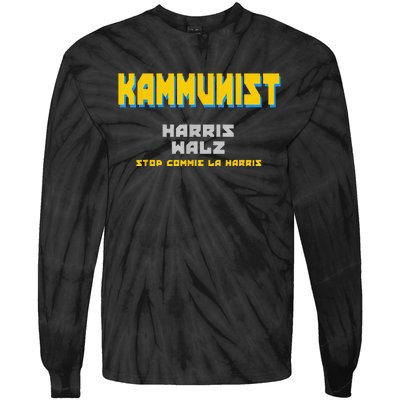 Kammunism Commie La Stop Comrade Kamala Harris Trump 2024 Tie-Dye Long Sleeve Shirt