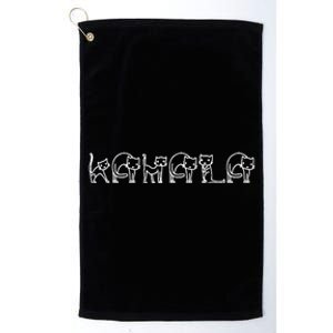 Kamala Cat Letter Font Design Platinum Collection Golf Towel