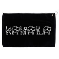 Kamala Cat Letter Font Design Grommeted Golf Towel