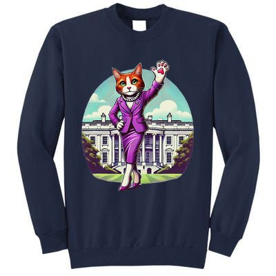 Kamala Cat Lady 2024 Stylish White House Election Fun Tall Sweatshirt