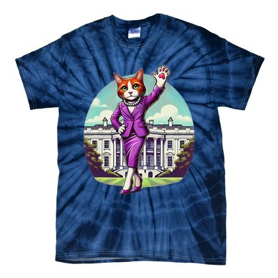 Kamala Cat Lady 2024 Stylish White House Election Fun Tie-Dye T-Shirt