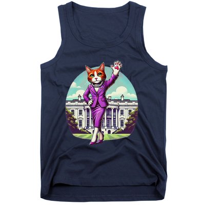 Kamala Cat Lady 2024 Stylish White House Election Fun Tank Top