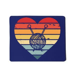 Knitting Crochet Lover Gifts Retro Sunset Yarn Funny Knitter Mousepad