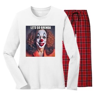 Kamala Clown Lets Go Brenda Women's Long Sleeve Flannel Pajama Set 