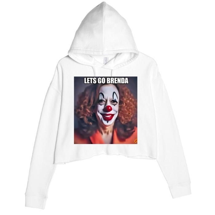 Kamala Clown Lets Go Brenda Crop Fleece Hoodie