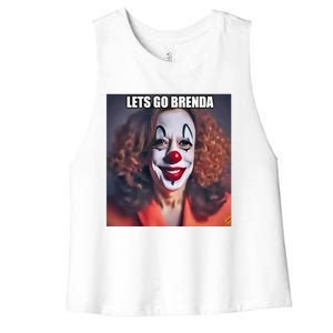 Kamala Clown Lets Go Brenda Women's Racerback Cropped Tank