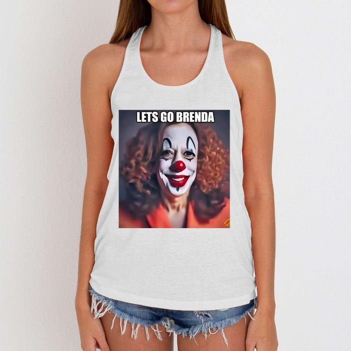 Kamala Clown Lets Go Brenda Women's Knotted Racerback Tank