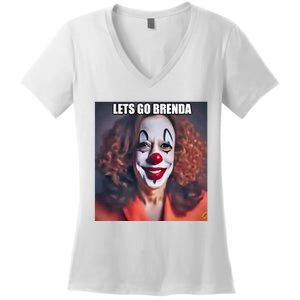 Kamala Clown Lets Go Brenda Women's V-Neck T-Shirt