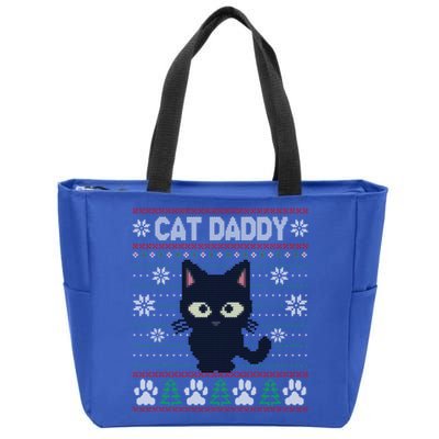 Kitty Cat Lover Xmas Cat Daddy Ugly Christmas Zip Tote Bag