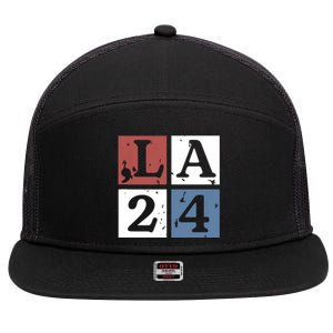 Kamala Comma La Harris 2024 7 Panel Mesh Trucker Snapback Hat