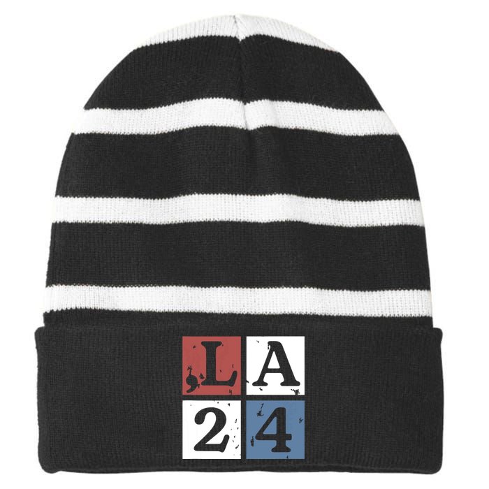 Kamala Comma La Harris 2024 Striped Beanie with Solid Band