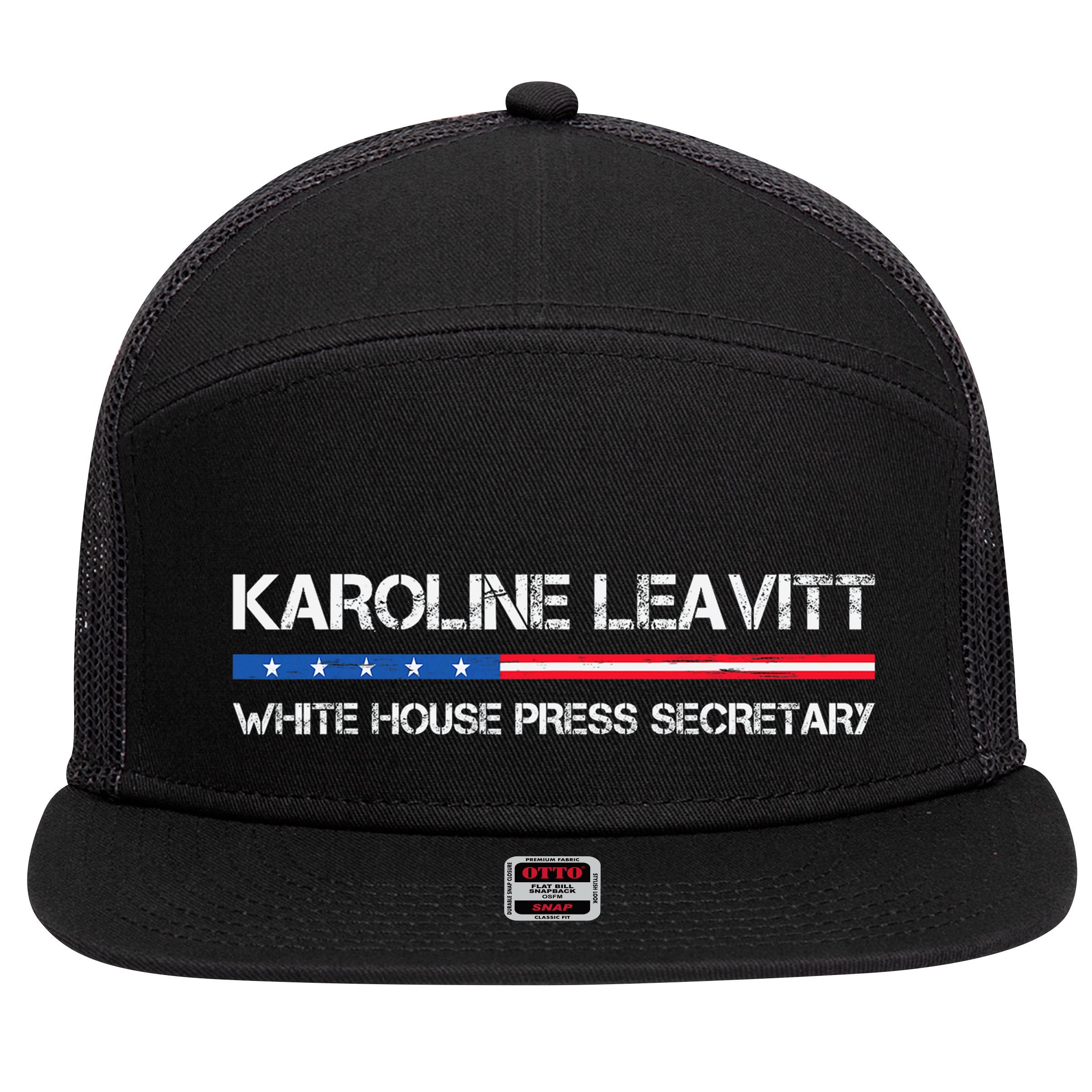 Karoline Caroline Leavitt White House Press Secretary 7 Panel Mesh Trucker Snapback Hat