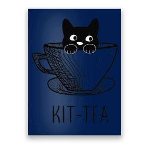 KitTea Cat Lovers Cute And Funny Black Cat Poster