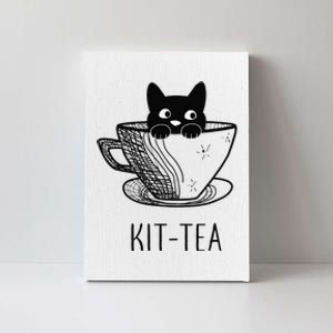 KitTea Cat Lovers Cute And Funny Black Cat Canvas