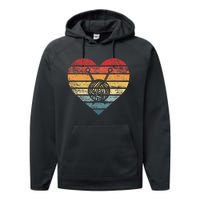 Knitting Crochet Lover Gifts Retro Sunset Yarn Performance Fleece Hoodie