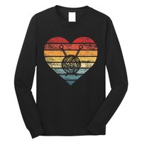 Knitting Crochet Lover Gifts Retro Sunset Yarn Long Sleeve Shirt