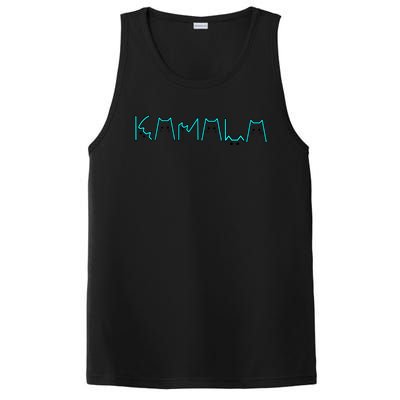 Kamala Cat Letters Cool Blue Font Design Cute Gift PosiCharge Competitor Tank