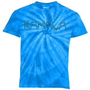 Kamala Cat Letters Cool Blue Font Design Cute Gift Kids Tie-Dye T-Shirt