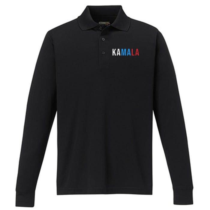 Kamala Comma La Performance Long Sleeve Polo