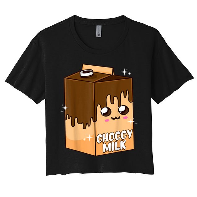 Kawaii Choccy Milk Chocolate Milk Cute Meme Lover Crop Top