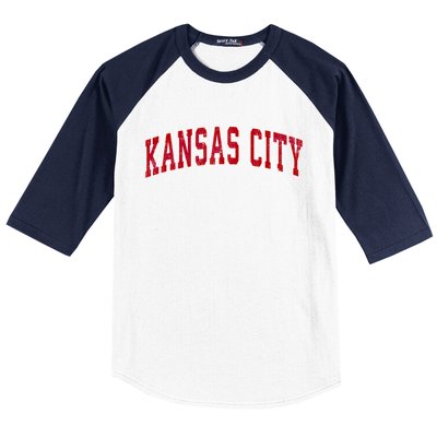 Kansas City Missouri Mo Vintage Sports Design Red Design Cute Gift Baseball Sleeve Shirt