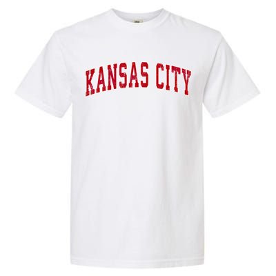 Kansas City Missouri Mo Vintage Sports Design Red Design Cute Gift Garment-Dyed Heavyweight T-Shirt