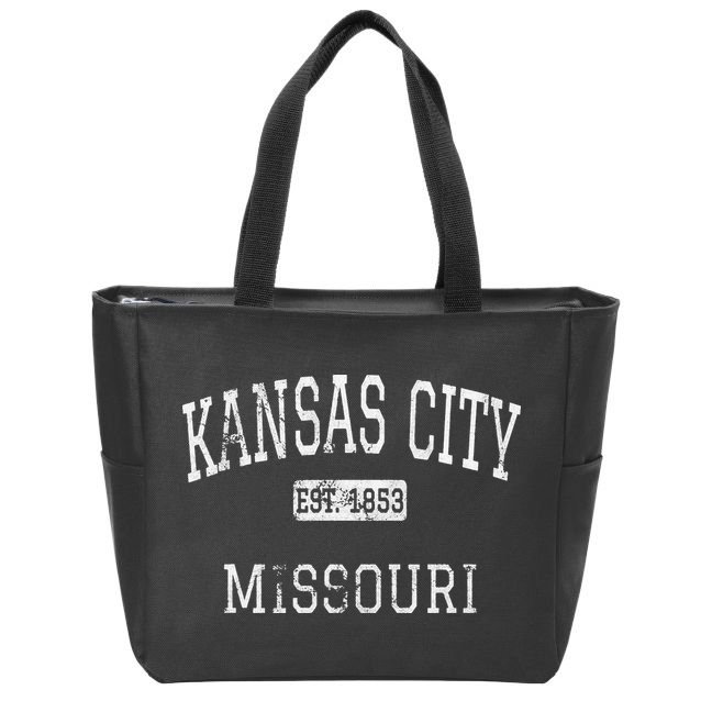 Kansas City Missouri MO Vintage Zip Tote Bag