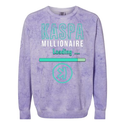 Kaspa Crypto Millionaire Loading Digital Bullrun Kaspa Miner Colorblast Crewneck Sweatshirt