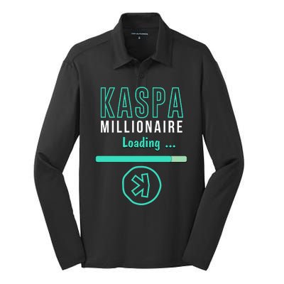 Kaspa Crypto Millionaire Loading Digital Bullrun Kaspa Miner Silk Touch Performance Long Sleeve Polo