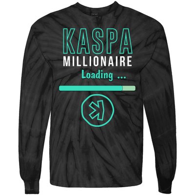 Kaspa Crypto Millionaire Loading Digital Bullrun Kaspa Miner Tie-Dye Long Sleeve Shirt