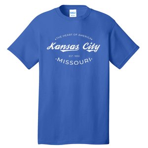 Kansas City Missouri Heart Of America Retro Logo Funny Gift Tall T-Shirt