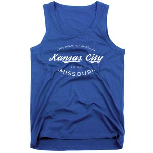 Kansas City Missouri Heart Of America Retro Logo Funny Gift Tank Top