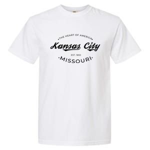 Kansas City Missouri Heart Of America Retro Logo Funny Gift Garment-Dyed Heavyweight T-Shirt