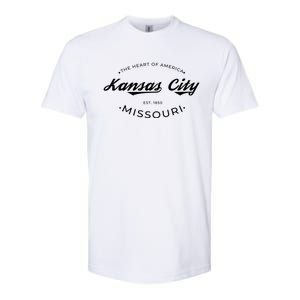 Kansas City Missouri Heart Of America Retro Logo Funny Gift Softstyle CVC T-Shirt