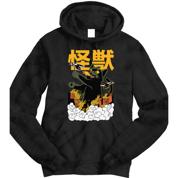 Kaiju Cat Monster - Anime Japanese Monster Tie Dye Hoodie