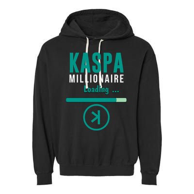 Kaspa Crypto Millionaire Loading Kaspa Miner Digital Bullrun Garment-Dyed Fleece Hoodie