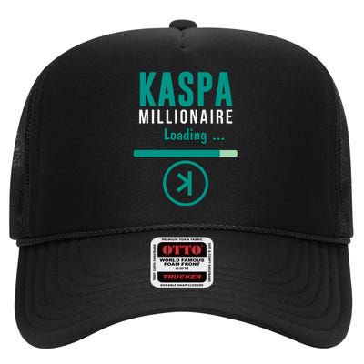 Kaspa Crypto Millionaire Loading Kaspa Miner Digital Bullrun High Crown Mesh Back Trucker Hat