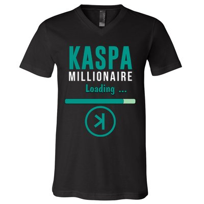 Kaspa Crypto Millionaire Loading Kaspa Miner Digital Bullrun V-Neck T-Shirt
