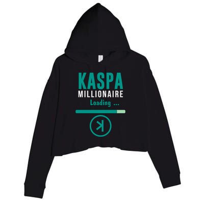 Kaspa Crypto Millionaire Loading Kaspa Miner Digital Bullrun Crop Fleece Hoodie