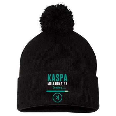 Kaspa Crypto Millionaire Loading Kaspa Miner Digital Bullrun Pom Pom 12in Knit Beanie