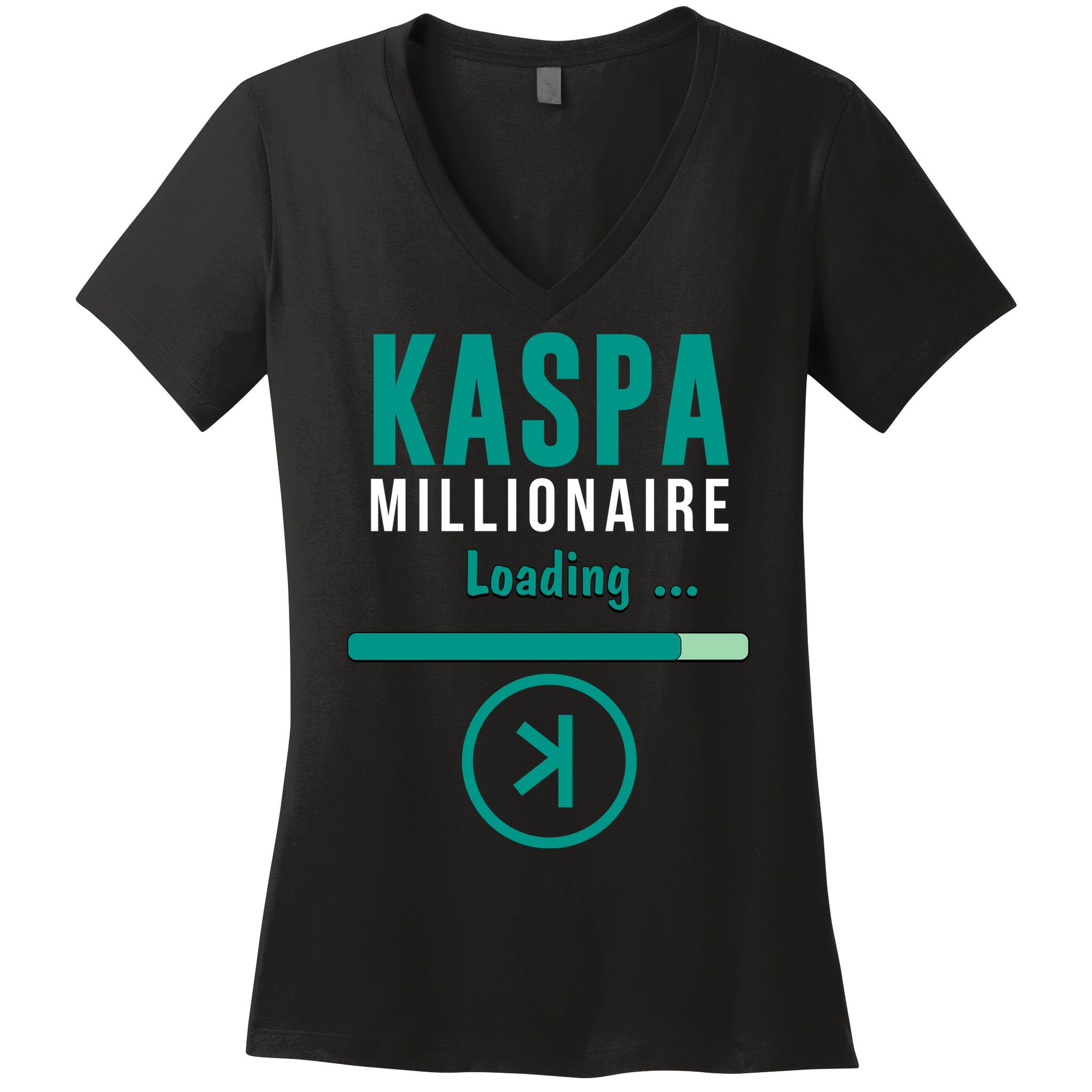 Kaspa Crypto Millionaire Loading Kaspa Miner Digital Bullrun Women's V-Neck T-Shirt