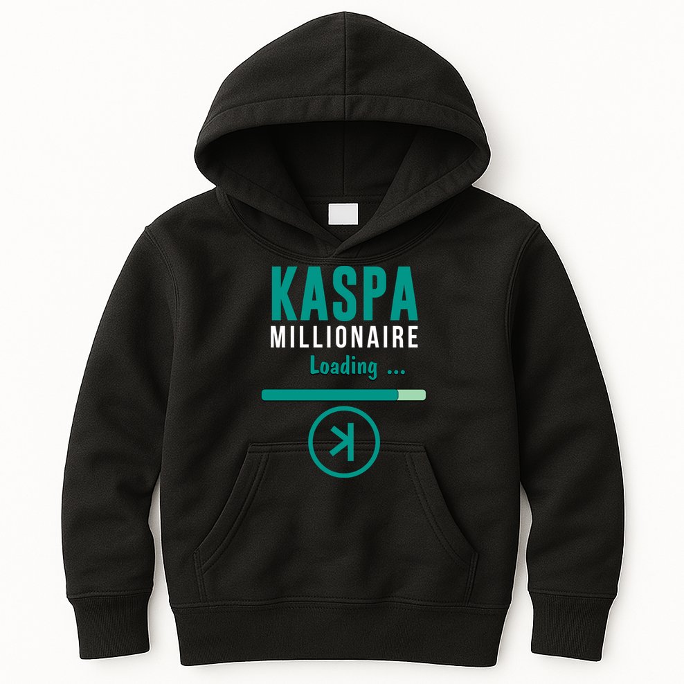 Kaspa Crypto Millionaire Loading Kaspa Miner Digital Bullrun Kids Hoodie