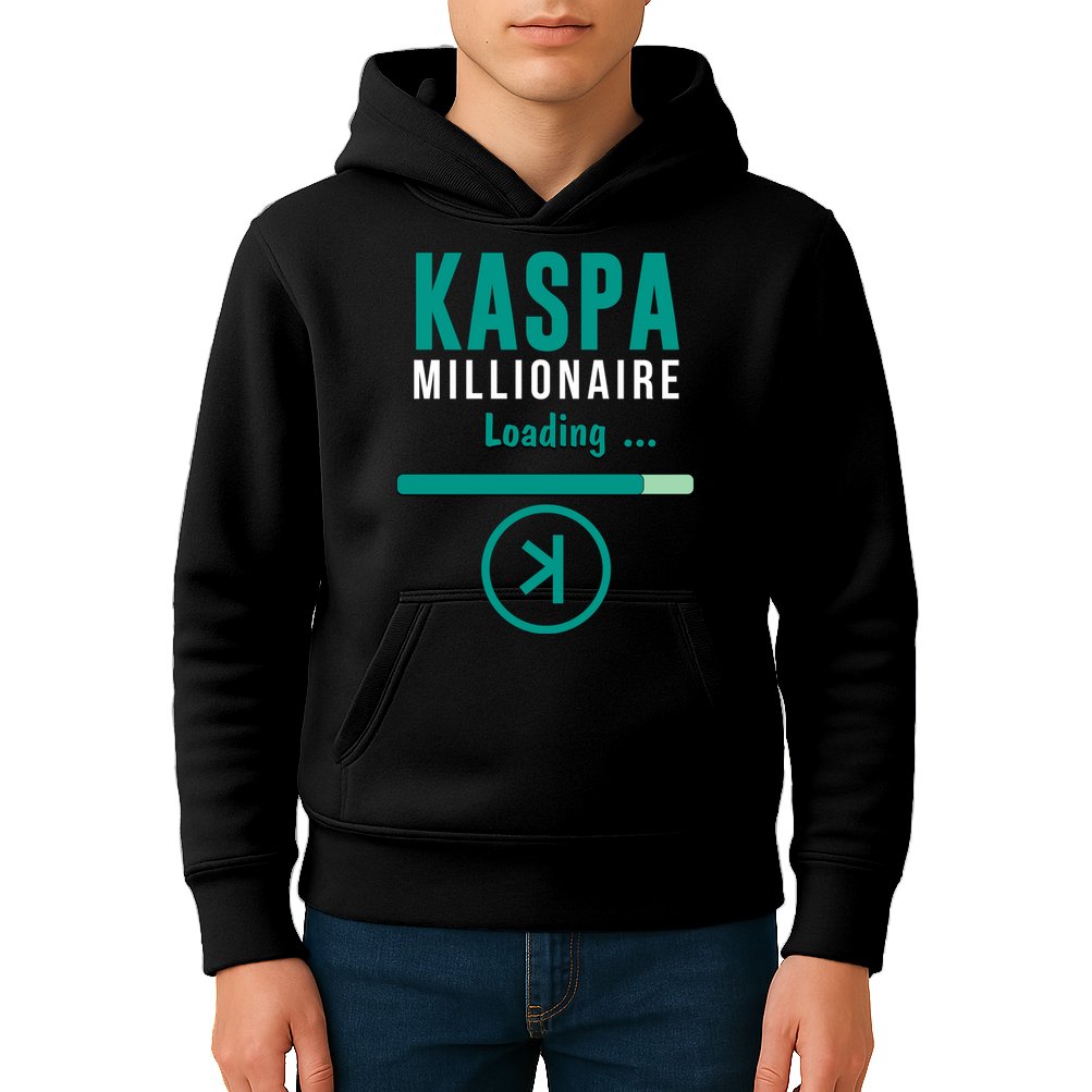 Kaspa Crypto Millionaire Loading Kaspa Miner Digital Bullrun Kids Hoodie