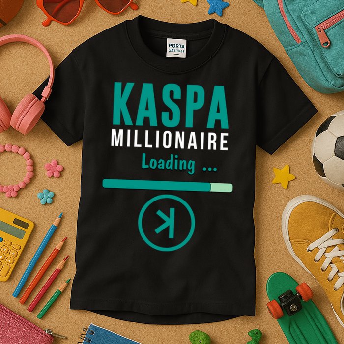 Kaspa Crypto Millionaire Loading Kaspa Miner Digital Bullrun Kids T-Shirt