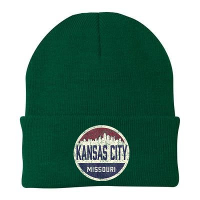 Kansas City Missouri Retro City Skyline Souvenir Knit Cap Winter Beanie