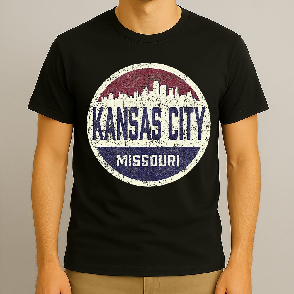 Kansas City Missouri Retro City Skyline Souvenir T-Shirt