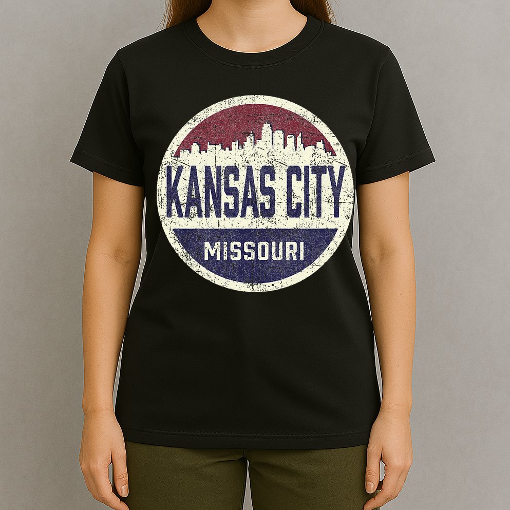 Kansas City Missouri Retro City Skyline Souvenir T-Shirt