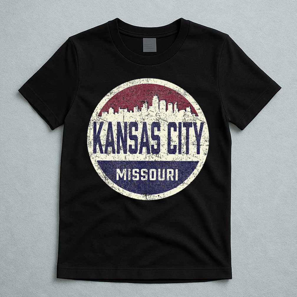 Kansas City Missouri Retro City Skyline Souvenir T-Shirt