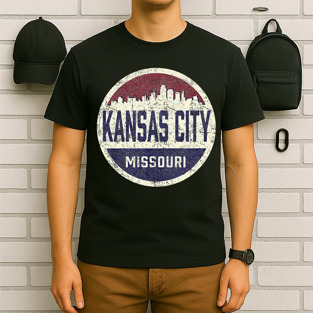 Kansas City Missouri Retro City Skyline Souvenir T-Shirt